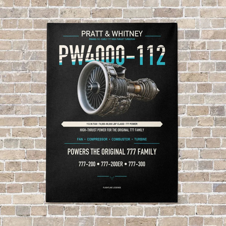 PW4000-112 vertical canvas print - no frame - black background