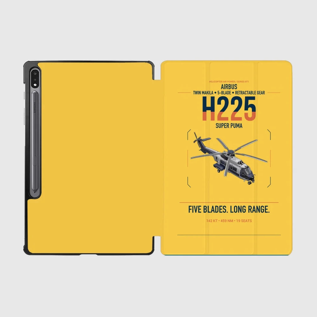Airbus H225 design on yellow samsung tablet tablet case