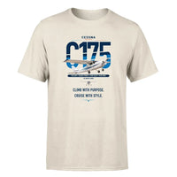 Thumbnail for Cessna 175 Skylark design on beige t-shirt, single-side print