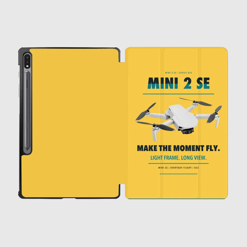 DJI Mini 2 SE design on yellow samsung tablet tablet case
