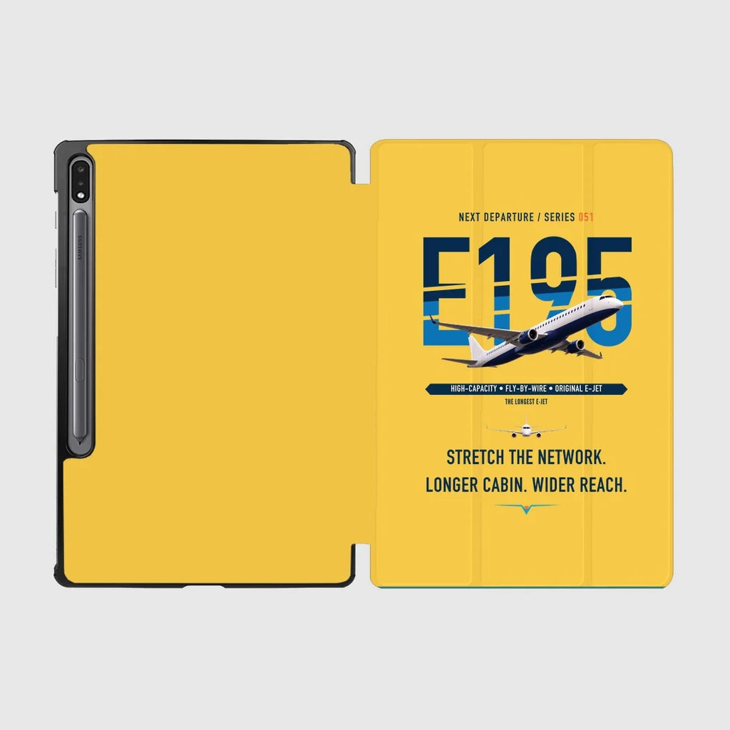 Embraer E195 design on yellow samsung tablet tablet case