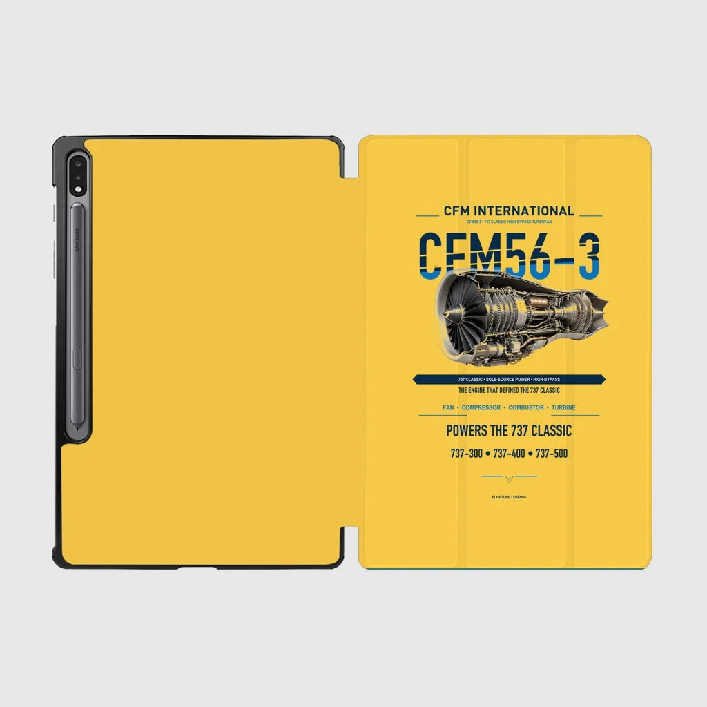 CFM56-3 design on yellow samsung tablet tablet case
