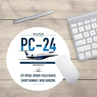 Thumbnail for Pilatus PC-24 design on white round mouse pad