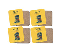 Thumbnail for Mobile Regional Airport (MOB) design on yellow 4 pieces set coaster