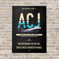 Thumbnail for Airbus ACJ320neo vertical canvas print - no frame - black background