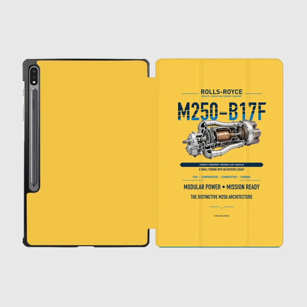 M250-B17F design on yellow samsung tablet tablet case