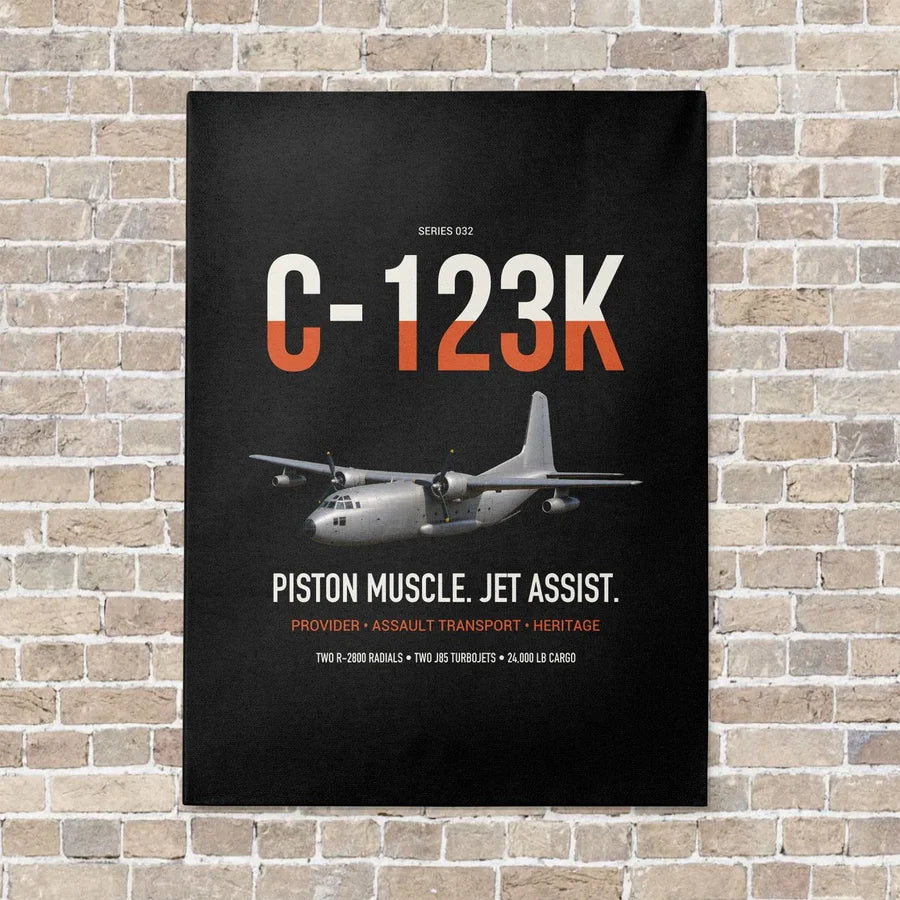 C-123K Provider vertical canvas print - no frame - black background