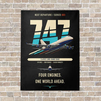 Thumbnail for Boeing 747-400 vertical canvas print - no frame - black background