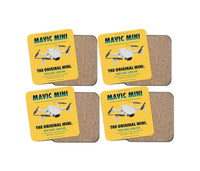 Thumbnail for DJI Mavic Mini design on yellow 4 pieces set coaster