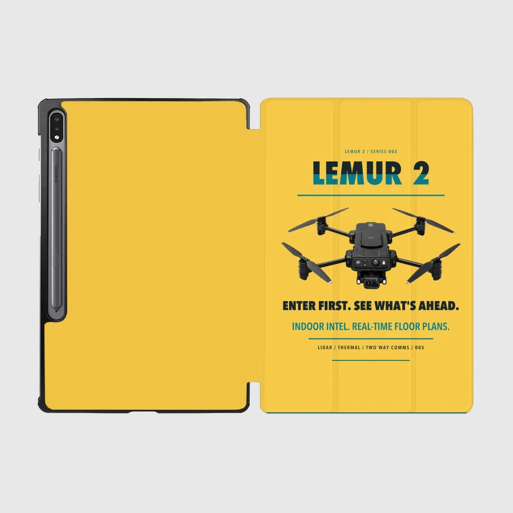 BRINC LEMUR 2 design on yellow samsung tablet tablet case