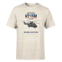 Thumbnail for Airbus H215M design on beige t-shirt, single-side print