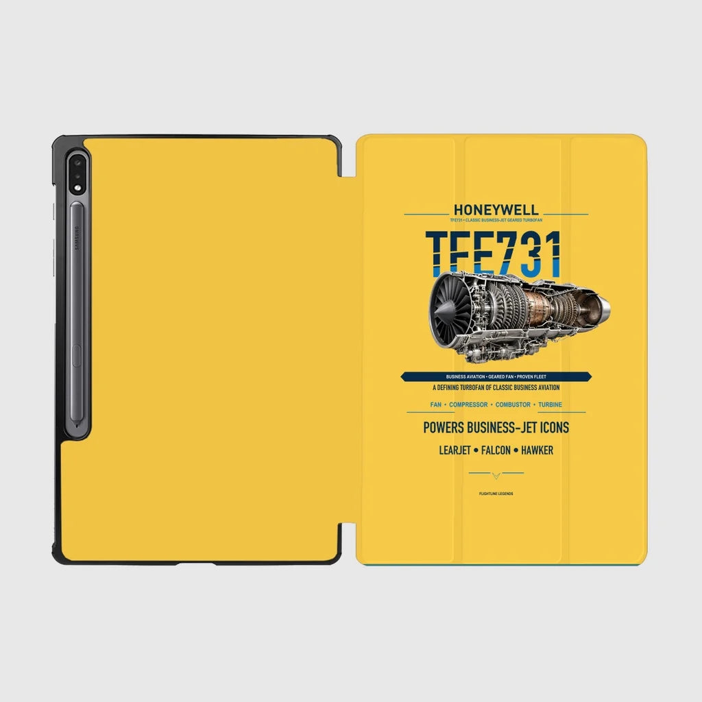 TFE731 design on yellow samsung tablet tablet case