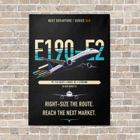 Thumbnail for Embraer E190-E2 vertical canvas print - no frame - black background