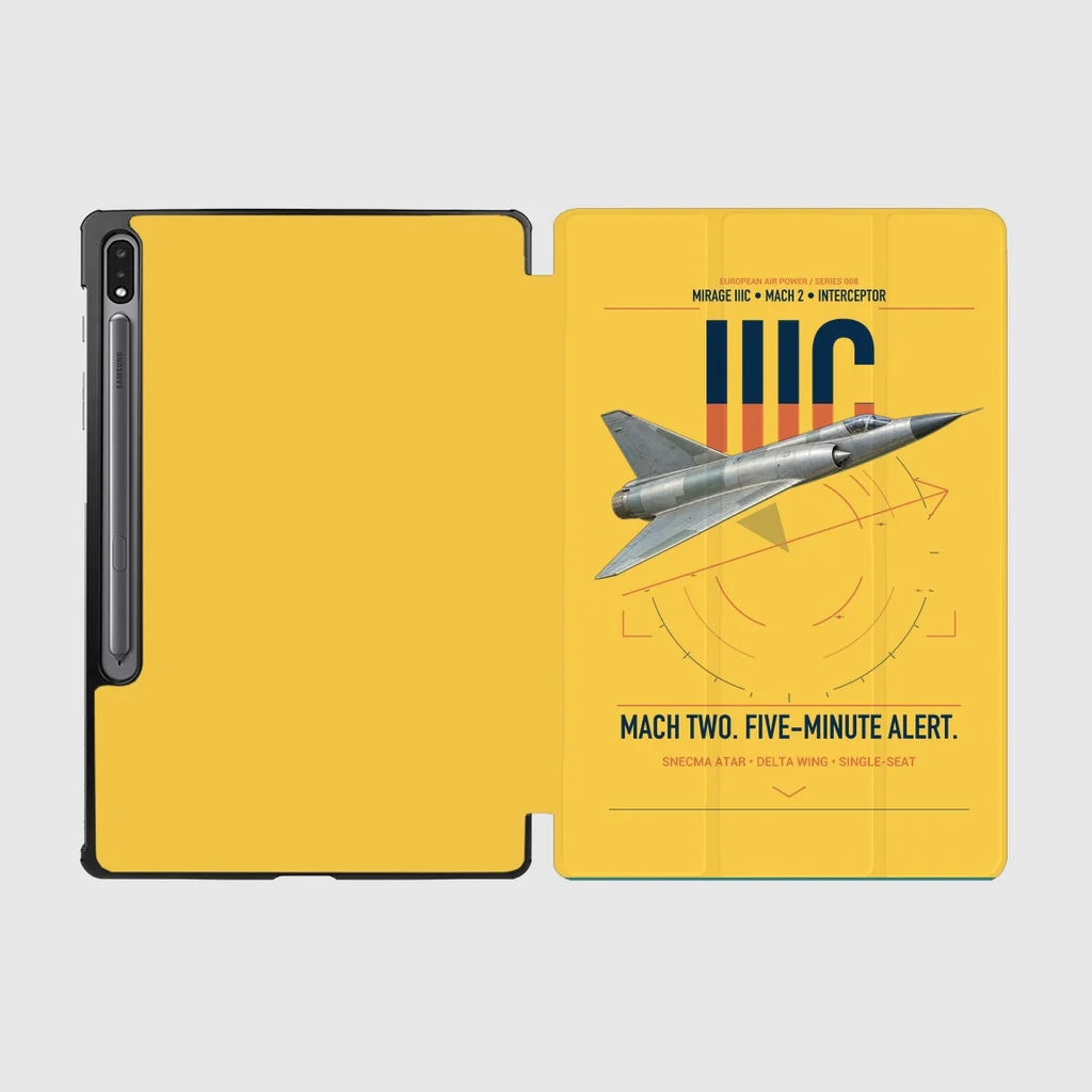 Dassault Mirage IIIC design on yellow samsung tablet tablet case