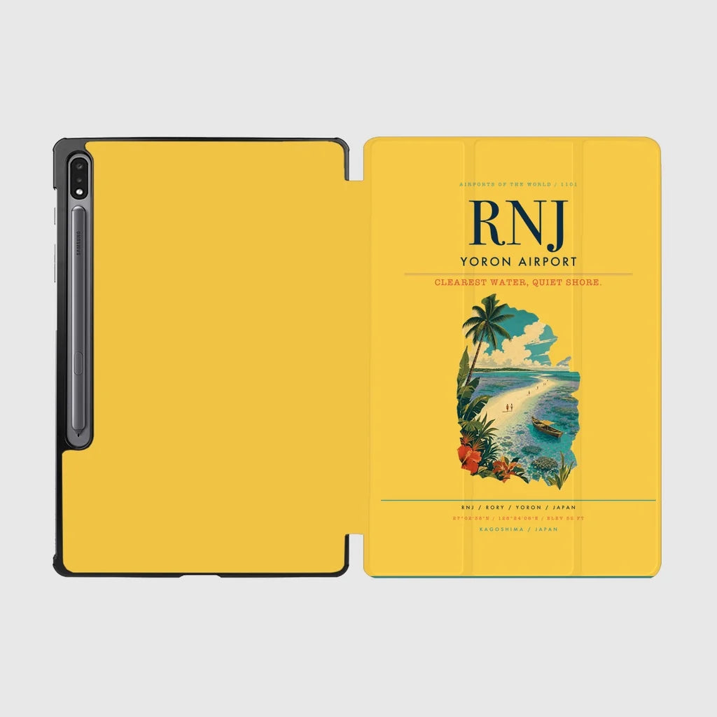 Yoron Airport (RNJ) design on yellow samsung tablet tablet case
