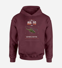 Thumbnail for Bell AH-1G Cobra design on dark red double-side hoodie, single-side print