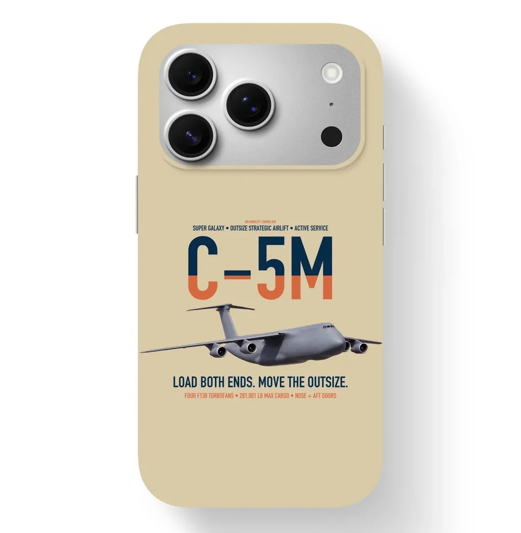 C-5M Super Galaxy design on beige magsafe iphone case, for iPhone 17 Pro