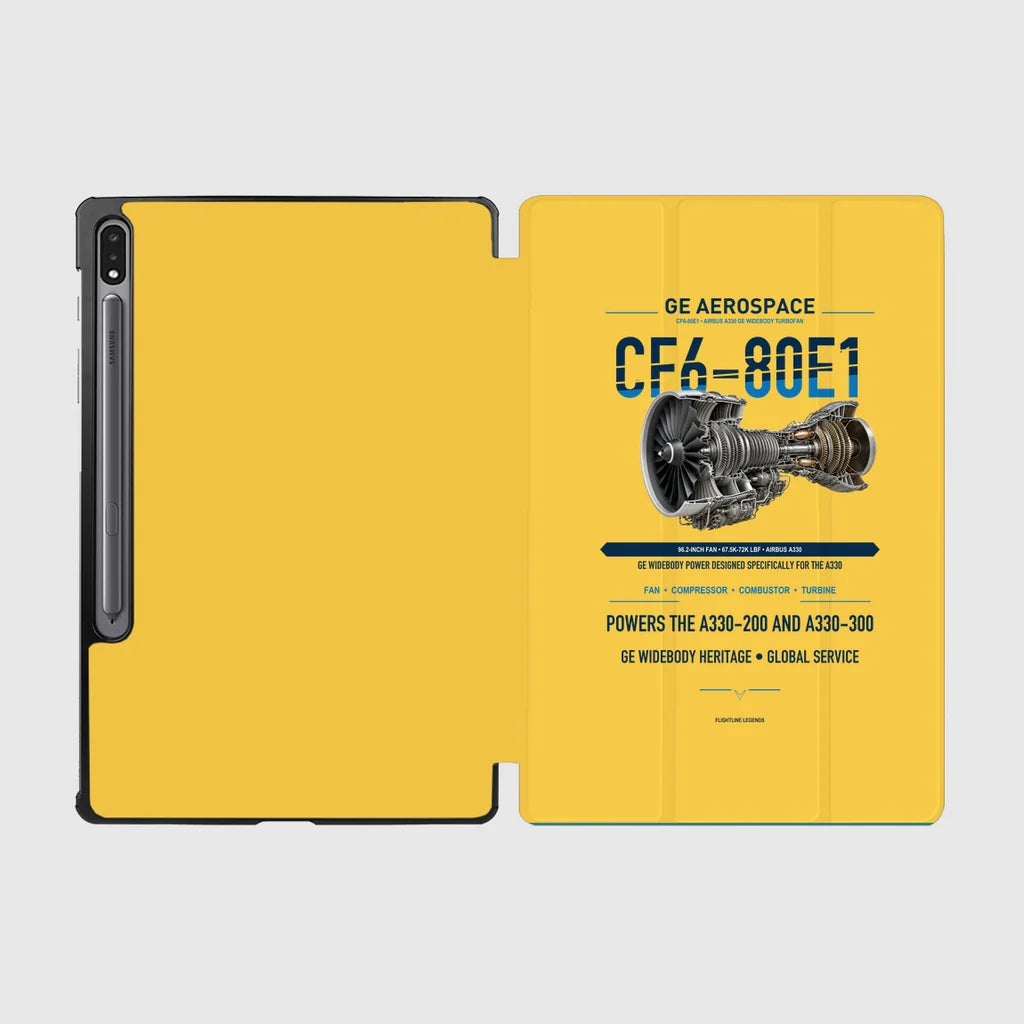 CF6-80E1 design on yellow samsung tablet tablet case