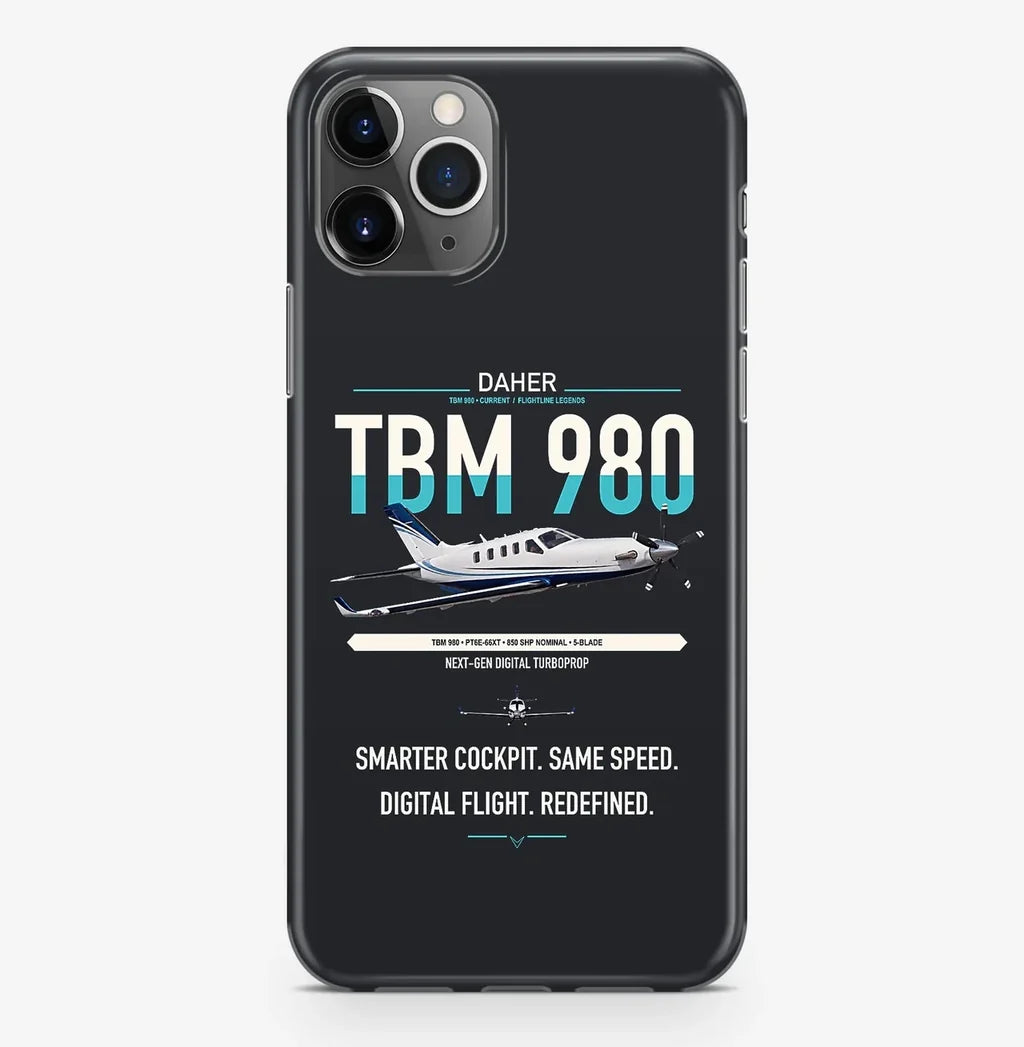 Daher TBM 980 design on black magsafe iphone case, for iPhone Pro Max