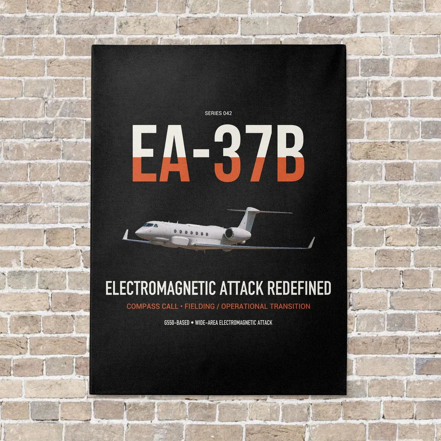 EA-37B Compass Call vertical canvas print - no frame - black background