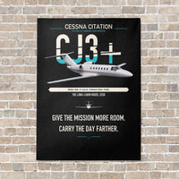 Thumbnail for Cessna Citation CJ3+ vertical canvas print - no frame - black background