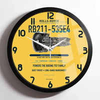 Thumbnail for RB211-535E4 design on yellow framed wall clock