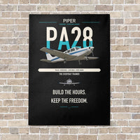 Thumbnail for Piper PA-28 Cherokee vertical canvas print - no frame - black background