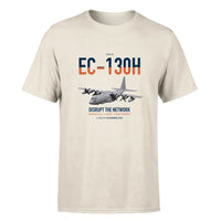 Thumbnail for EC-130H Compass Call design on beige double-side t-shirt, single-side print
