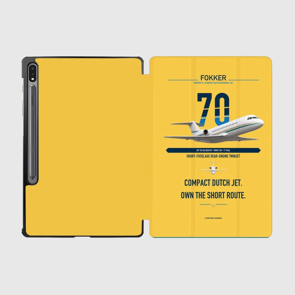 Fokker 70 design on yellow samsung tablet tablet case