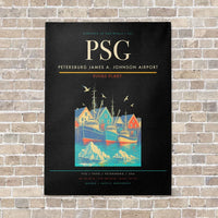 Thumbnail for Petersburg James A. Johnson Airport PSG vertical canvas print - no frame - black background