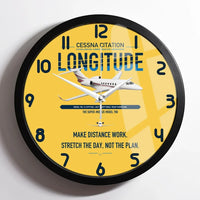 Thumbnail for Cessna Citation Longitude design on yellow framed wall clock