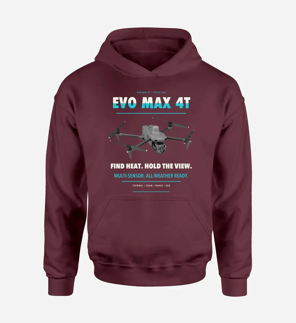 Autel EVO Max 4T design on dark red hoodie single side
