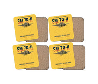 Thumbnail for Savoia-Marchetti SM.79-II Sparviero design on yellow 4 pieces set coaster