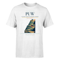 Thumbnail for Pullman–Moscow Regional Airport (PUW) T-Shirt single-side front print in White | pullmanmoscow-regional-airport-puw-double-side-t-shirt