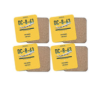 Thumbnail for Douglas DC-8-63 design on yellow 4 pieces set coaster