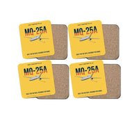 Thumbnail for MQ-25A STINGRAY design on yellow 4 pieces set coaster
