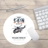 Thumbnail for Sikorsky S-61N design on white round mouse pad