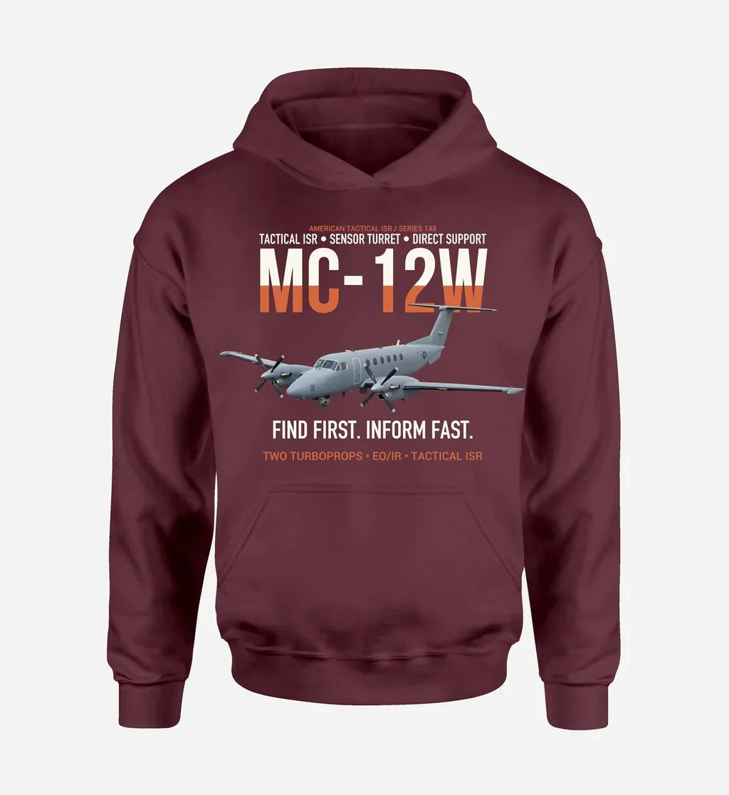 MC-12W LIBERTY design on dark red hoodie single side