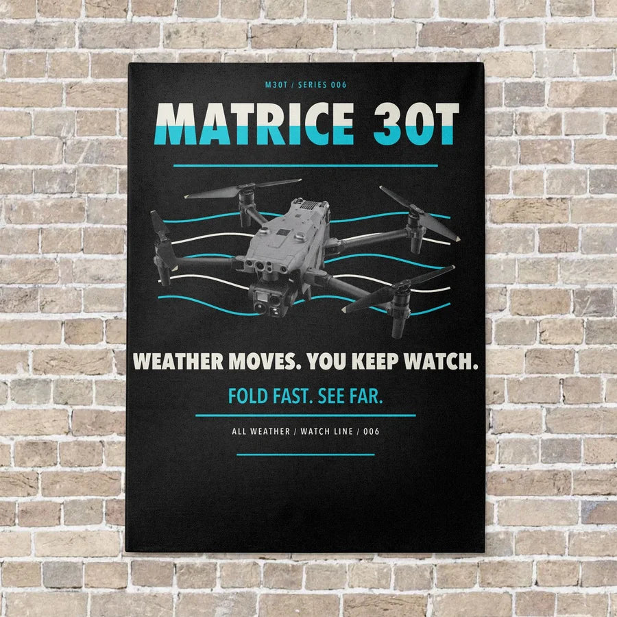 DJI Matrice 30T vertical canvas print - no frame - black background