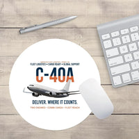Thumbnail for C-40A Clipper Fleet Logistics Ready design on white round mouse pad