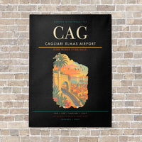 Thumbnail for Cagliari Elmas Airport CAG - Canvas No Frame - Black