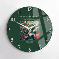 Thumbnail for VINTAGE G4120 - The Autumn Shuttle - Designed Wall Clocks design on darkgreen no-frame