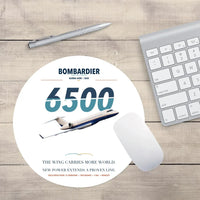 Thumbnail for Bombardier Global 6500 design on white round mouse pad