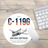 Thumbnail for C-119G Flying Boxcar design on white round mouse pad