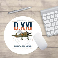 Thumbnail for Fokker D.XXI — Dutch LVA aircraft 221 design on white round mouse pad