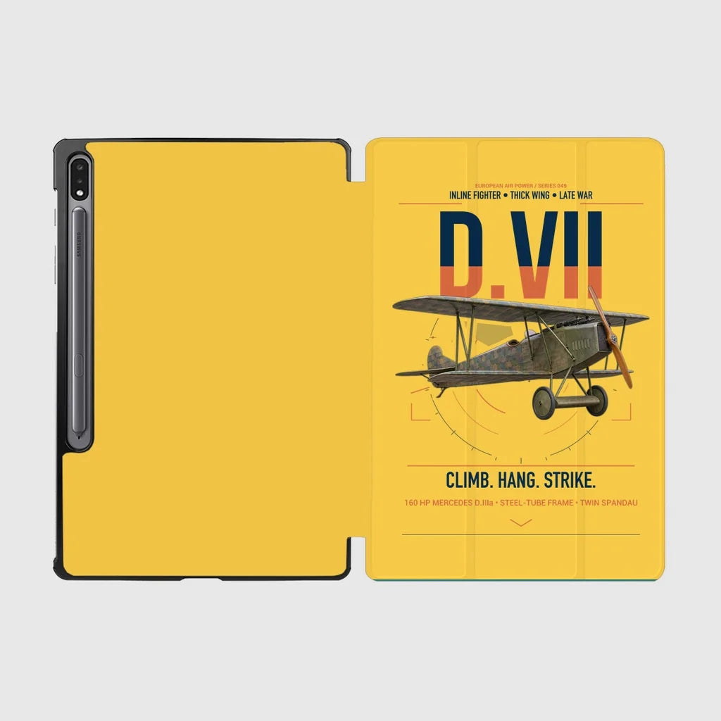 Fokker D.VII design on yellow samsung tablet tablet case