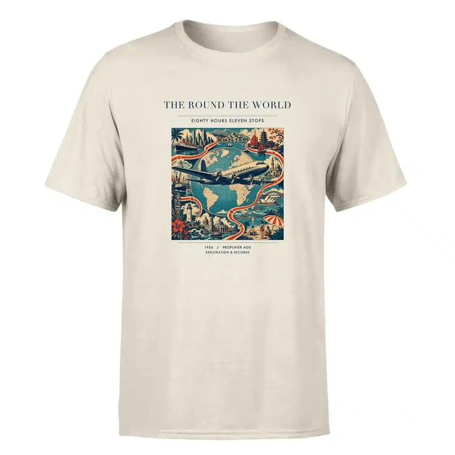 VINTAGE G4100 - The Round The World - Premium T-Shirt design on beige premium t shirt