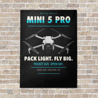 Thumbnail for DJI Mini 5 Pro vertical canvas print - no frame - black background