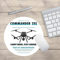 Thumbnail for Draganfly Commander 3XL design on white round mouse pad