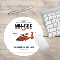 Thumbnail for Airbus MH-65E Dolphin design on white round mouse pad